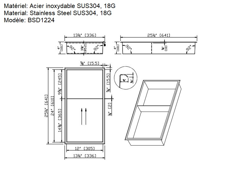 BSD1224NK BSD1224GM Double Shower Niche 12x24 Niche de douche double